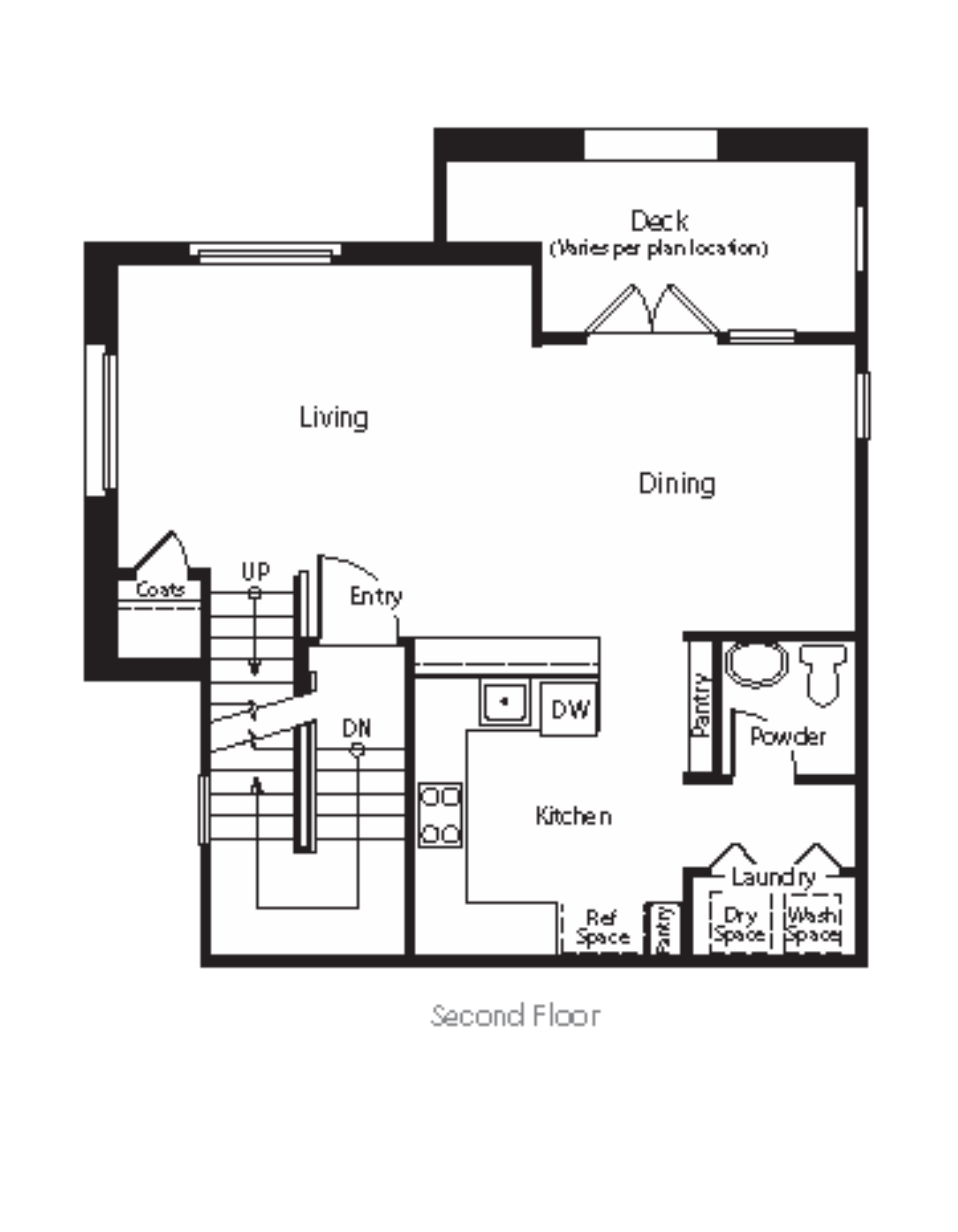 Level two floor plan — main living, 3720 Feather Lane