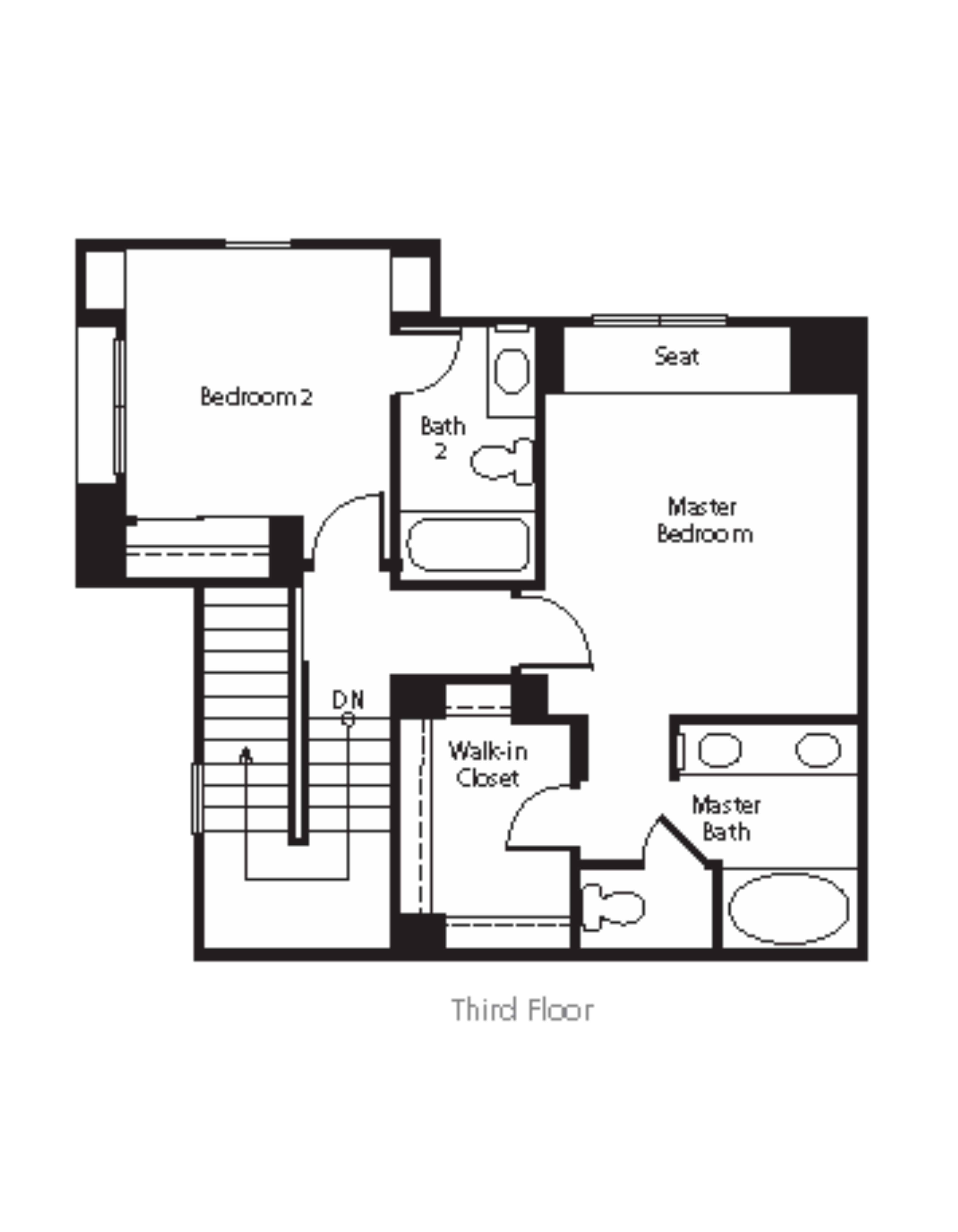 Level three floor plan — bedrooms, 3720 Feather Lane